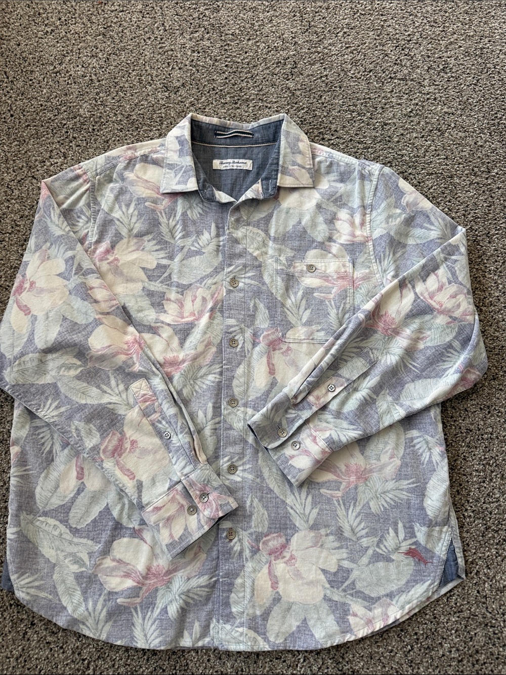 Tommy Bahama Light Blue Floral Button-Up Shirt